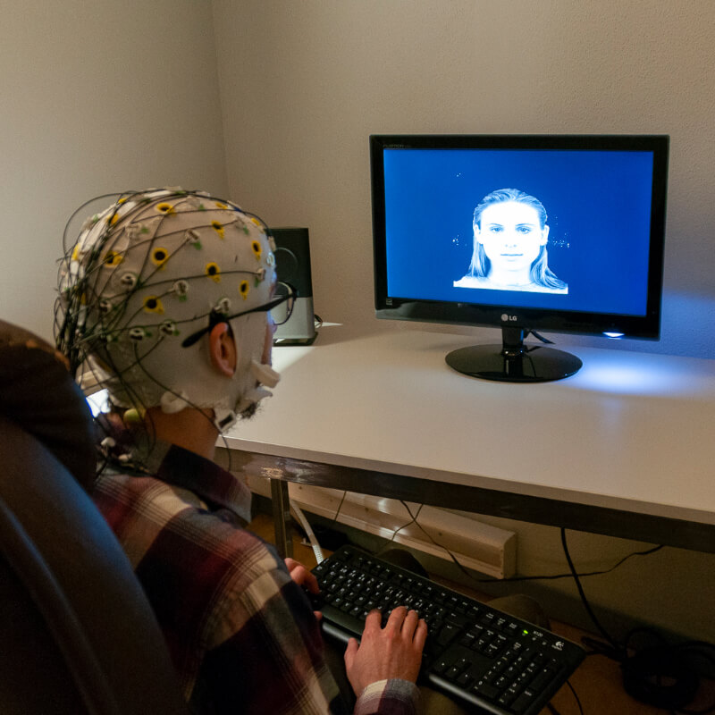 voluntary participant during EEG test